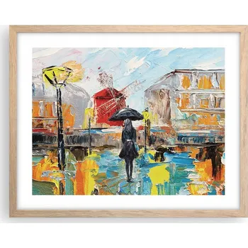 Obraz Obraz plakát na zeď v rámu světlý dub 50x40 žena foto do obýváku