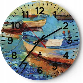 Hodiny Kuchyňské nástěnné hodiny 30x30 Krajina Moderní Skleněné hodiny do obýváku Tiché