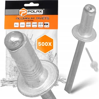 Nýt 500x Trhací nýty 4x14 mm HLINÍKOVÉ Pozinkované ODOLNÉ Nýt STŘÍBRNÉ 9T