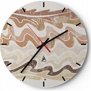 Hodiny Nástěnné hodiny do kuchyně 30x30 Vintage Vzhled | Tiché skleněné hodiny do obýváku