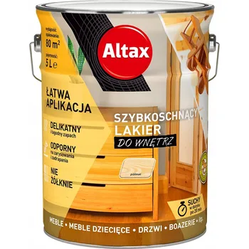 Lak na dřevo Altax rychleschnoucí akrylátový lak na interiér 5L bezbarvý polomatný