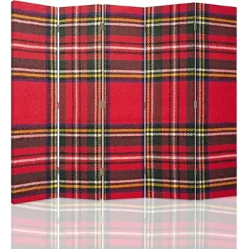 Paraván Paraván Feeby 5-křídlý, červený, oboustranný, 180 x 180 cm