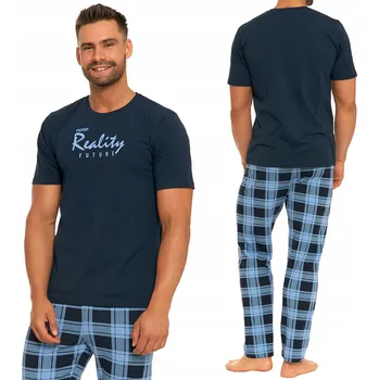 Pánské pyžamo Moraj Pánské pyžamo Krátký rukáv Dlouhé kalhoty Bavlna 5900-004 3XL