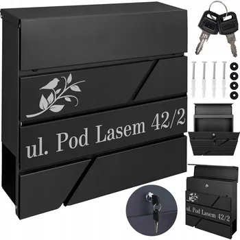 Poštovní schránka POŠTOVNÍ SCHRÁNKA NA DOPISY MODERNÍ ČERNÁ + VZOR