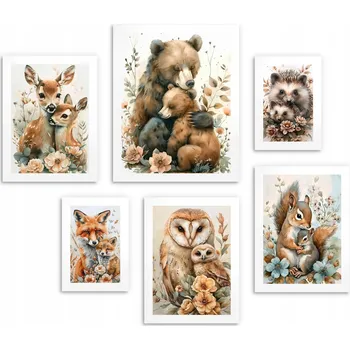 Obraz Plakáty do dětského pokoje Pastelové obrázky pro děti 6 Ks. 100x100