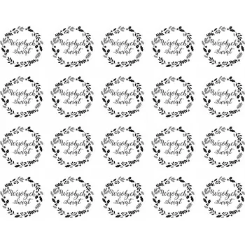 Vánoční dekorace Vánoční samolepky "Veselé Vánoce" na dárky, 20 ks