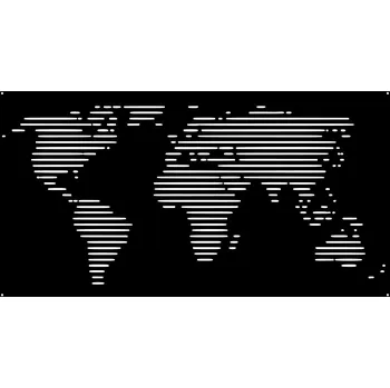 Kancelářský nábytek Magnetická tabule NA MAGNETY Mapa světa Černá LOFT 80x40cm Včetně proužků