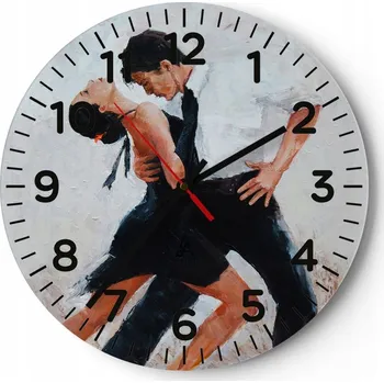 Hodiny Nástěnné hodiny do obýváku 40x40 Abstrakce Kulatý Skleněné hodiny Loft Tiché