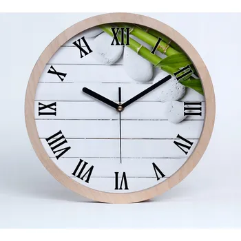 Hodiny Dřevěné nástěnné hodiny kulatý bambusové fi 30 cm