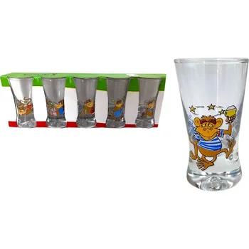 Sklenice panák 25ml (6ks) OPICE vějířek