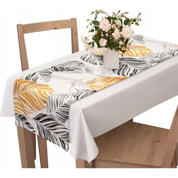 ubrus DEKORATIVNÍ BĚHOUN NA STŮL 40x120 CM S MOTIVEM LISTŮ - UBRUS NA STŮL