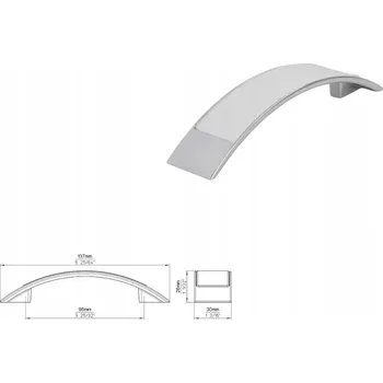 Nábytková úchytka SIRO 2184-137ZN1GH1 chrom lesk/bílá vložka