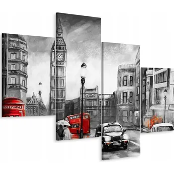 Obraz Obraz TETRAPTYCH Velká Británie Město 3D 80x50