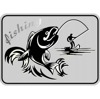 Samolepicí dekorace na vozidlo Samolepka na auto RYBA FISHING chrom UV Avisa