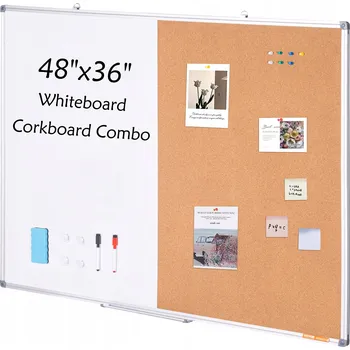 Kancelářský nábytek Kombinovaná korková nástěnka horizontální/vertikální 120x90 cm, hliníkový rám