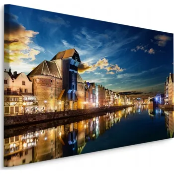 Obraz Obraz Na Plátně Noční PANORAMA Gdaňsk 3D 40x30