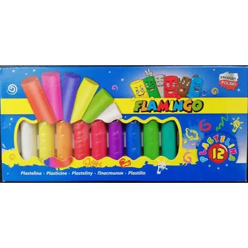 Modelovací hmota Školní modelovací hmota (plastelína) Flamingo 12 barev, sada pro děti