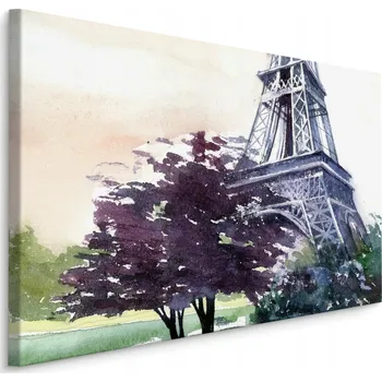 Obraz Obraz do Obývacího Pokoje Eiffelova Věž AKVAREL Dekorace 70x50