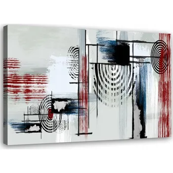 Obraz OBRAZ NA PLÁTNĚ Abstrakce Šedá Červená 120x80