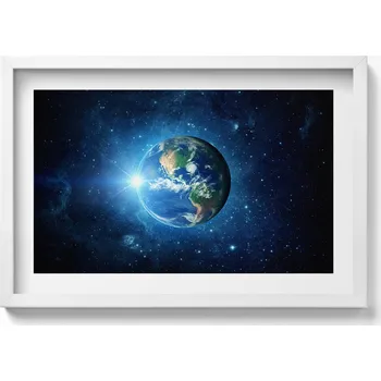 Obraz Nástěnný obraz v rámu s grafikou NASA - Země, galaxie a slunce 60x40 cm