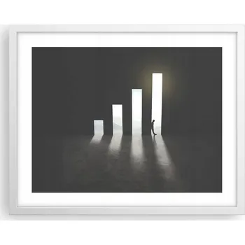 Obraz Obraz plakát v bílém rámu 50x40 - fotky s business tematikou, plakáty do obýváku