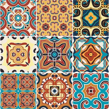 Fototapeta Samolepicí dekorativní nálepka na obklady s portugalským vzorem 20x20 cm