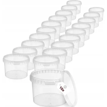 Dóza na potraviny Kbelík 10x 0,5L na potraviny Průhledný s víkem