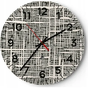 Hodiny Kuchyňské nástěnné hodiny 30x30 Abstrakce Moderní skleněné hodiny Tiché