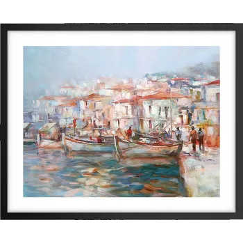 Obraz Foto obraz, plakát na zeď v černém rámu 50x40, motiv přístav/moře, do obýváku