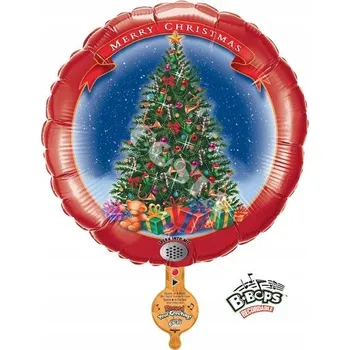Balónek Fóliový balónek Veselé Vánoce stromeček se zvukem