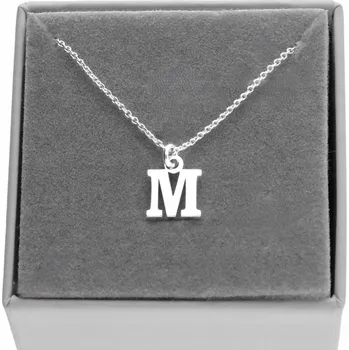 Náhrdelník Krátký řetízek s písmenem M, stříbro 925, 40 cm