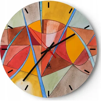 Hodiny Nástěnné hodiny do kuchyně 30x30 Abstrakce Skleněné hodiny do obýváku Tiché