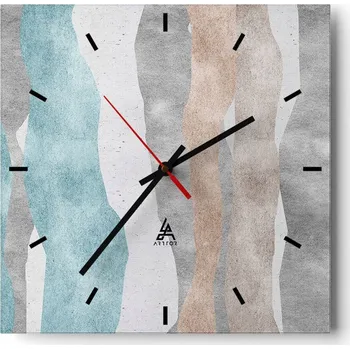 Hodiny Velké nástěnné hodiny 40x40 cm Pastelové skleněné hodiny Tiché