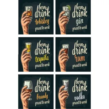 Obraz Cedule Born To Drink MIX - Porced To Work