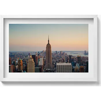 Obraz Dekorativní obraz v bílém rámu do obýváku Panorama New Yorku 60x40 cm