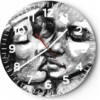 Hodiny Nástěnné hodiny do obýváku 40x40 Pusa Kulatý Skleněné hodiny Loft Tiché
