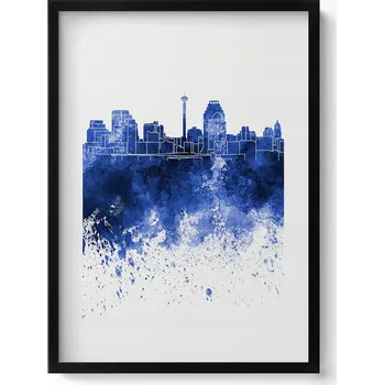 Obraz Dekorativní nástěnný obraz do pokoje Panorama San Antonio akvarel 50x70 cm