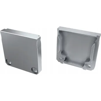 LED osvětlení Stříbrná hliníková koncovka Dileda pro profily