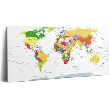Obraz Plátěný obraz Canvas do posilovny Ekologická barevná mapa světa 100x50