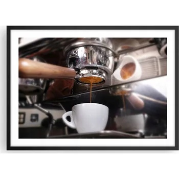 Obraz Plakát v černém rámu do obývacího pokoje ložnice 70x50 káva – moderní obraz