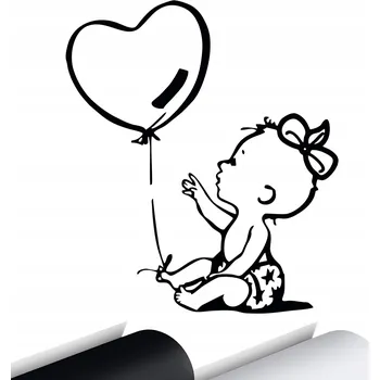 Samolepicí dekorace na vozidlo NÁLEPKA na auto DÍTĚ V AUTĚ SRDCE 13x15