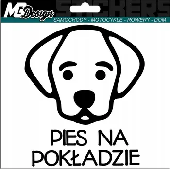 Samolepicí dekorace na vozidlo NÁLEPKA na auto PES NA PALUBĚ Pejsek Hlava Psa 15x12,5