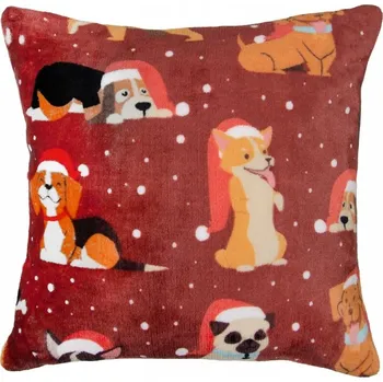 Polštář Polštář vánoční 40x40 Winter Fellows Červený Měkký