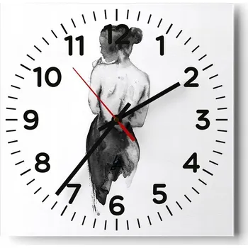 Hodiny Nástěnné hodiny do obýváku 40x40 Žena Bezhluké hodiny na skle Tiché