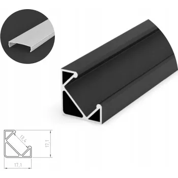LED osvětlení LED profil úhlový TECH-LIGHT černý P3 2m