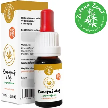 CBD CBD 5% konopný olej s rozmarýnem - regenerační sérum | Zelená Země