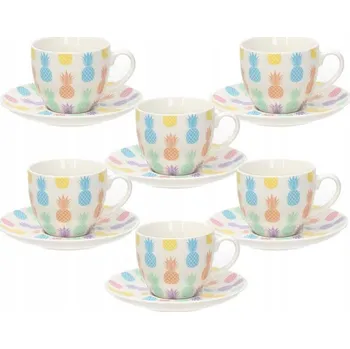 Porcelánové šálky na kávu a čaj s podšálky TOGNANA, sada 6 ks K2