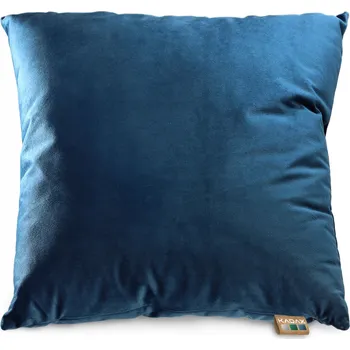 Polštář POLŠTÁŘ 50x50 cm DEKORATIVNÍ VÝPLŇ, VELUR, TMAVĚ MODRÁ