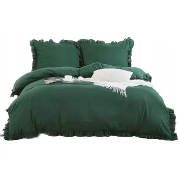 Povlečení Sada povlečení 160 x 200 cm s volánem, zelená