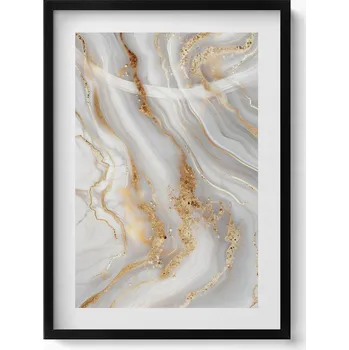 Obraz Dekorativní nástěnný obraz v černém rámu do obýváku Textura mramoru 50x70 cm